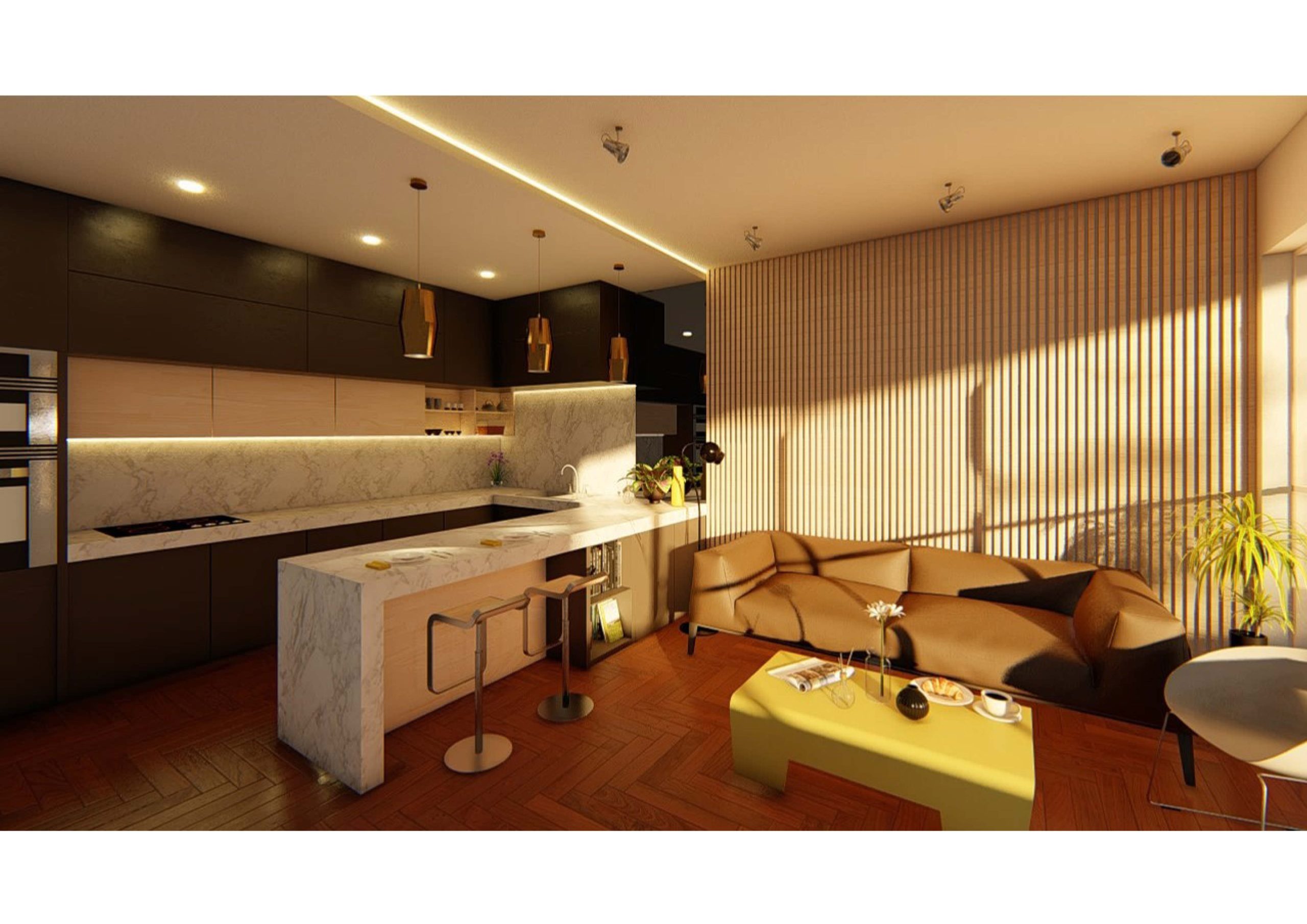 مطبخ - تصميم داخلي - ديكور- البعد الخامس للاستشارات الهندسية